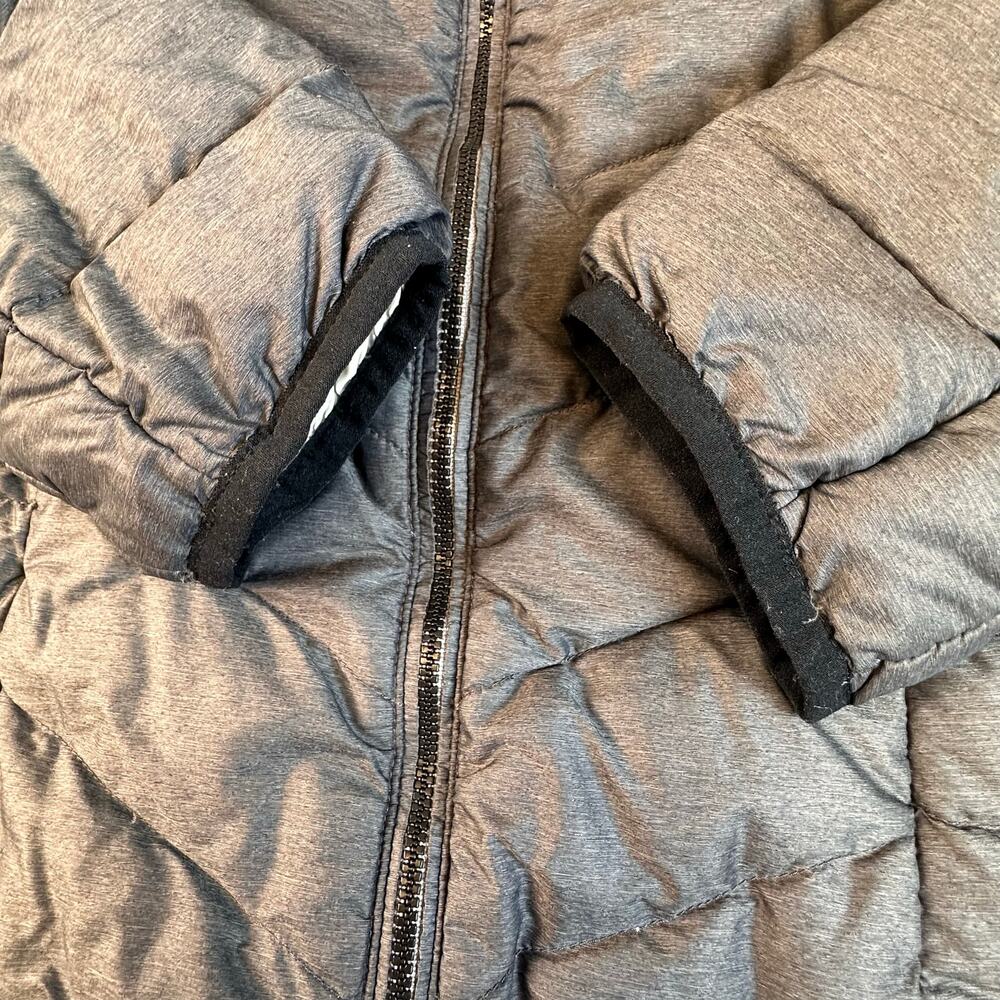 Lole Puffer Jacket Duck Down Women's XL Grey Mid Length Hooded Parka Winter FLAW - Picture 5 of 14